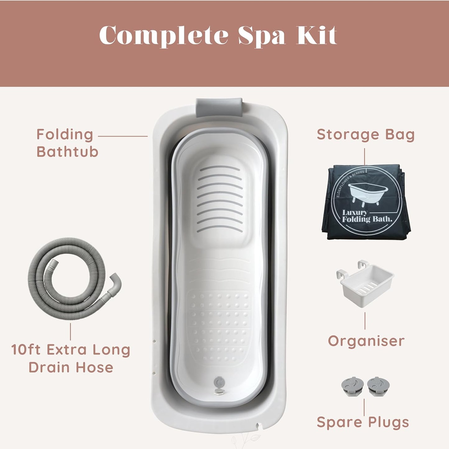 Portable Bathtub for Adults, 56" Foldable Collapsible Soaking Bath/Ice Bath | Space-Saving, Ergonomic Comfort. Hot Bath or Ice Plunge. Easy Setup, Compact Storage, No Install, Fits Any Home or Outdoor