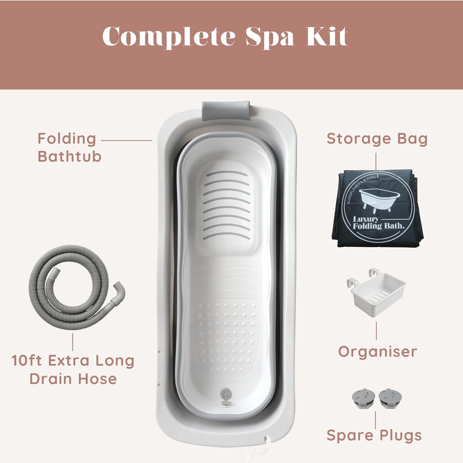 Portable Bathtub for Adults, 56" Foldable Collapsible Soaking Bath/Ice Bath | Space-Saving, Ergonomic Comfort. Hot Bath or Ice Plunge. Easy Setup, Compact Storage, No Install, Fits Any Home or Outdoor