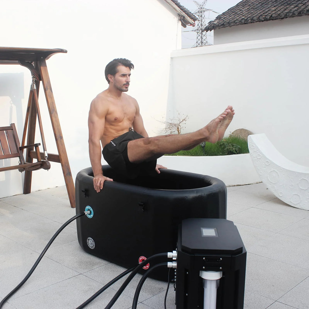 Ice Bath Tub with Water Chiller Compatibility-Xxl 77" X 28"X 24"Cold Plunge Tub for Athletes - Outdoor, Portable, Inflatable - Recovery PRO