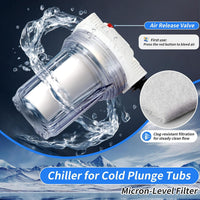 Ice Bath Water Chiller, 1/3HP Cold Plunge Chiller with External Filter, Filter Pad, and Pump, Remote Control Water Chiller, for Home and Professional Use