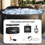 Inflatable Ice Bath Tub for Athletes – 216-Gallon Cold Plunge Tub with Insulated Lid, Full-Body Stretch Design, Insulated & Water Chiller Compatible, Portable for Indoor & Outdoor Recovery