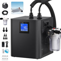 Ice Bath Water Chiller, 1/3HP Cold Plunge Chiller with External Filter, Filter Pad, and Pump, Remote Control Water Chiller, for Home and Professional Use