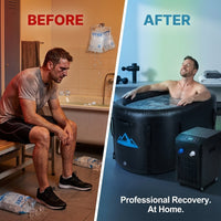 Cold Plunge Tub, 248 Gallon, 1 Horsepower, Heavy-Duty Ice Bath Tub for Athletes with Hot & Cold, Portable Inflatable Plunge Chiller with Water Treatment Kit, Immersion Therapy, Wifi (Black, 1 Set) — Before & After