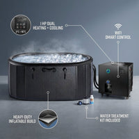Cold Plunge Tub, 248 Gallon, 1 Horsepower, Heavy-Duty Ice Bath Tub for Athletes with Hot & Cold, Portable Inflatable Plunge Chiller with Water Treatment Kit, Immersion Therapy, Wifi (Black, 1 Set) — infographic