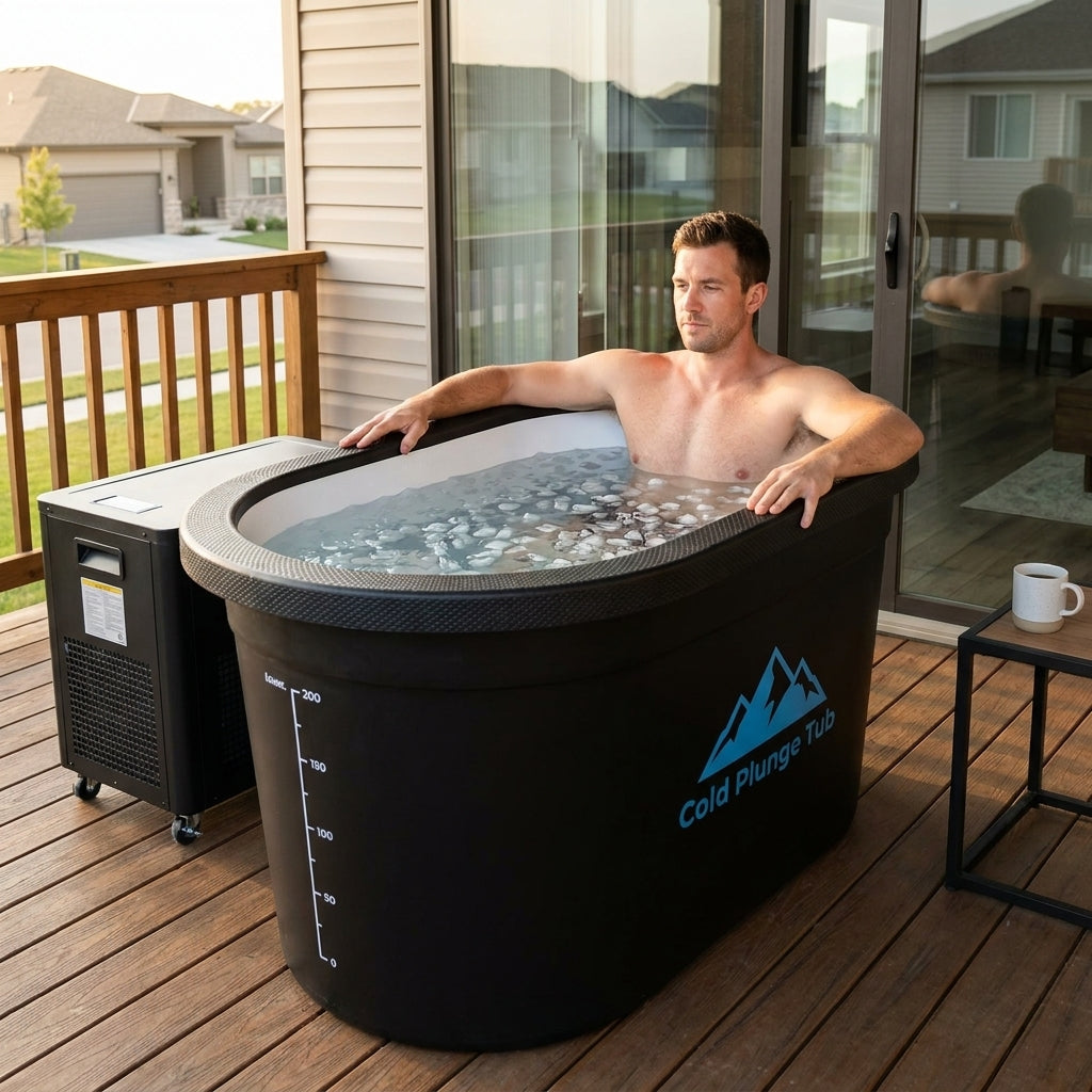 Cold Plunge Tub, 248 Gallon, 1 Horsepower, Heavy-Duty Ice Bath Tub for Athletes with Hot & Cold, Portable Inflatable Plunge Chiller with Water Treatment Kit, Immersion Therapy, Wifi (Black, 1 Set) — Lifestyle
