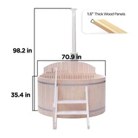 Wood Fired Hot Tub Engineered for Year Round Use, 4-5 Person Capacity, Pine Construction, Internal Stove