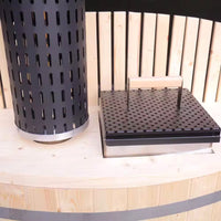 Wood Fired Hot Tub Engineered for Year Round Use, 4-5 Person Capacity, Pine Construction, Internal Stove